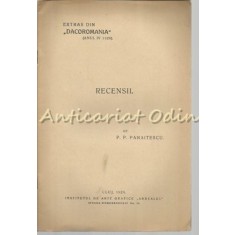 Recensii - P. P. Panaitescu - 1926