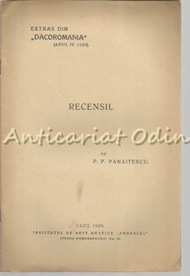 Recensii - P. P. Panaitescu - 1926 foto