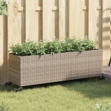 vidaXL Jardiniere grădină cu roți 2 buc. gri 107x32x38 cm poliratan 3210527