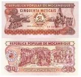 Bancnota Mozambic 50 Meticais 1986 P-129b UNC
