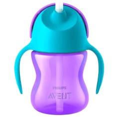 Cana cu pai Philips Avent SCF796/02, 9 luni, 200 ml, Mov/Albstru