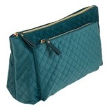Portfard Suede Matlasat cu 2 Compartimente, Petrol, 29x10x18cm, CMCLASS