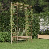 Banca de gradina cu pergola, 116 cm, bambus