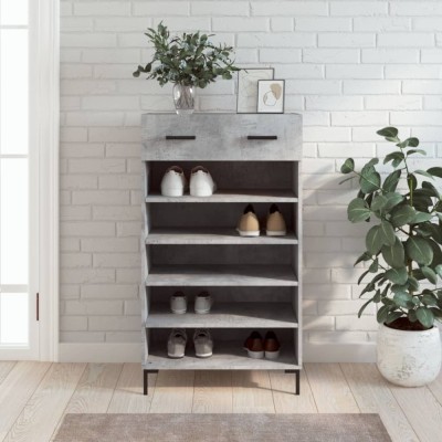 vidaXL Pantofar, gri beton, 60x35x105 cm, lemn compozit foto