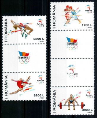 Romania 2000, LP 1522 a, Jocurile Olimpice Sydney, straif cu viniete tip 1, MNH! foto
