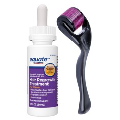 Minoxidil Equate 2% + Dermaroller, Pentru Femei, 1 Luna Aplicare, Tratament Impotriva Caderii Parului, Pipeta Inclusa foto