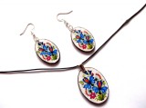 set bijuterii lemn cu motiv traditional 40637