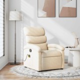 VidaXL Fotoliu rabatabil de masaj, crem, material textil