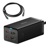 Statie Incarcare HDMI 4K 30Hz, 2x Type-C, USB, 67W, 1.5m + Cablu Type-C, 100W, 40Gbps, 1m - Baseus GaN5 Pro (CCGP110201) - Black