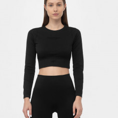 Crop top cu mânecă lungă de antrenament cu uscare rapidă pentru femei