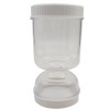 Borcan pentru muraturi, flippy, cu separator pentru lichide, ermetic, termorezistent, tip clepsidra, 2 furculite incluse, abs, alb, 18x9x9 cm