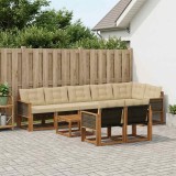 Cumpara ieftin Set de canapele de exterior 9 buc. 8-Locuri Natural si Bej