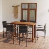 VidaXL Set mobilier bar de grădină, 7 piese, gri