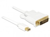 Cablu mini DisplayPort 1.1 la DVI 24+1 pini T-T Alb 0.5m, Delock 83986