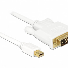 Cablu mini DisplayPort 1.1 la DVI 24+1 pini T-T Alb 0.5m, Delock 83986