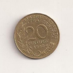 Moneda Franta - 20 Centimes 1988 v3