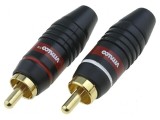 Conector RCA mufă tată drept lipire cablu 6mm 2 bucati