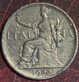 ITALIA 1 LIRA 1922(VITTORIO EMANUELE III)/ NICKEL/ 8g./ 26,5mm./, Europa