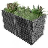VidaXL Strat &icirc;nălțat gabion, argintiu, 180 x 90 x 100 cm, oțel