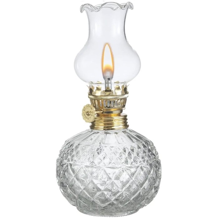 Lampa Pufo TinyGlass din sticla pentru ulei cu fitil, 17 cm