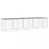 Cumpara ieftin Cotet pui cu acoperis gri deschis 403x98x90 cm otel galvanizat