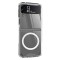 Husa magsafe htpmag compatibila cu samsung galaxy z flip 3, atasare magnetica, clear case, transparent