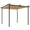 Pergola pentru gradina/terasa, retractabila, cadru metalic, bej, 3x3x2.27 m, ART
