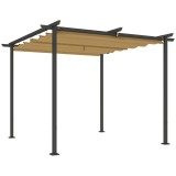 Pergola pentru gradina/terasa, retractabila, cadru metalic, bej, 3x3x2.27 m GartenVIP DiyLine, ART
