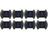 Set 8 lampi LED solare pentru garduri, scari , senzor de lumina, alb cald