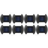 Set 8 lampi LED solare pentru garduri, scari , senzor de lumina, alb cald