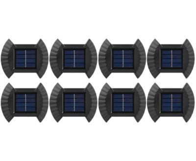 Set 8 lampi LED solare pentru garduri, scari , senzor de lumina, alb cald foto