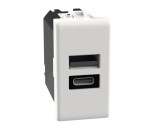 Priza USB tip A+C PD 1M 20W Matix Bticino alb AM4192AC