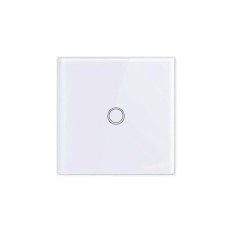 Intrerupator touch RF, panou tactil cu 1 buton iluminat, control telecomanda, alb