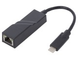 Adaptor USB-C la RJ45, Negru, 0.2m