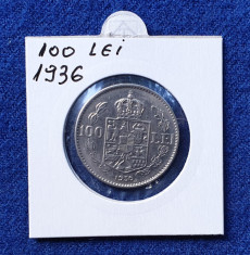 Moneda 100 Lei 1936 Regele Carol - piesa in stare foarte buna foto