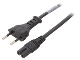Cablu Alimentare 2m Negru 2x0,75mm2 CEE 7/16 la IEC C7 PVC
