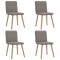 Gossi scaune de sufragerie, 4 buc., gri taupe, material textil