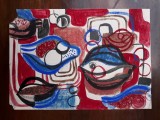 27. Pictura abstracta, acuarela veche