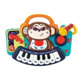 Pianina bebe cu lumini, sunete si microfon maimutica DJ Hola Toys