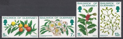 Guernsey 1978 - Fructe și Flori - Timbre de Crăciun, MNH foto