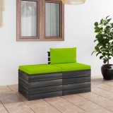vidaXL Set mobilier grădină din paleți, 2 piese, cu perne, lemn de pin 3061682