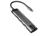 Hub USB 3.0 NATEC cu HDMI, RJ45, USB A x2 și USB C, 5 porturi, gri