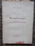 SYSTEME DE METAPHYSIQUE - Eugeniu Sperantia, 1943