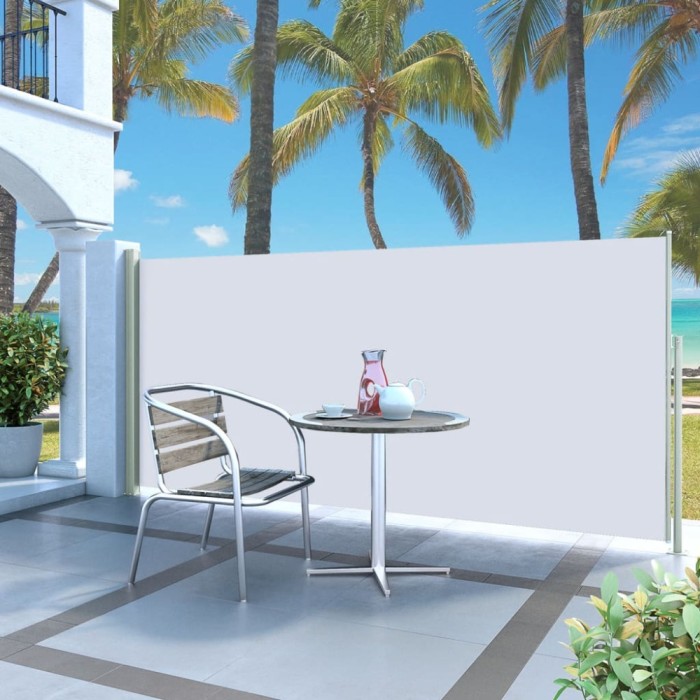 vidaXL Copertină laterală retractabilă de terasă, crem, 140x300 cm 317875