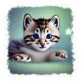 Sticker decorativ Pisica, Gri, 55 cm, 11306ST