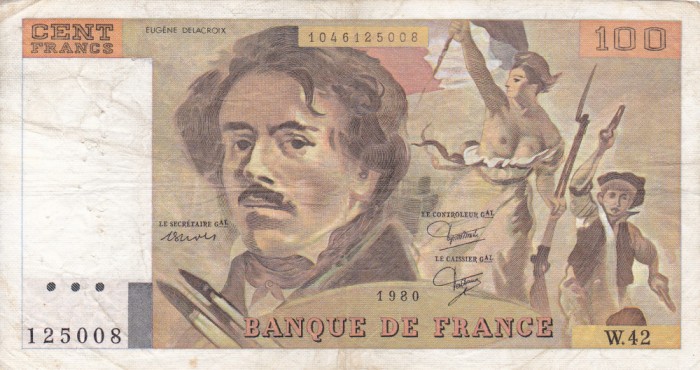 FRANTA 100 francs 1980 VF!!!