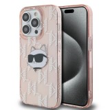 Husa pentru iPhone 14 Pro Max - Karl Lagerfeld IML Luxury (KLHCP14XHKLPCHP) - Pink Choupette Head&amp;Monogram