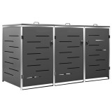 Cumpara ieftin Magazie pentru trei pubele, 207x77,5x112,5 cm, otel inoxidabil