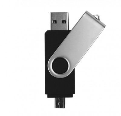 Stick de memorie USB 2.0 si micro USB, GMO, 32GB, negru foto