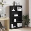 Gossi biblioteca cu 4 etaje stejar negru 80x24x143 cm lemn prelucrat